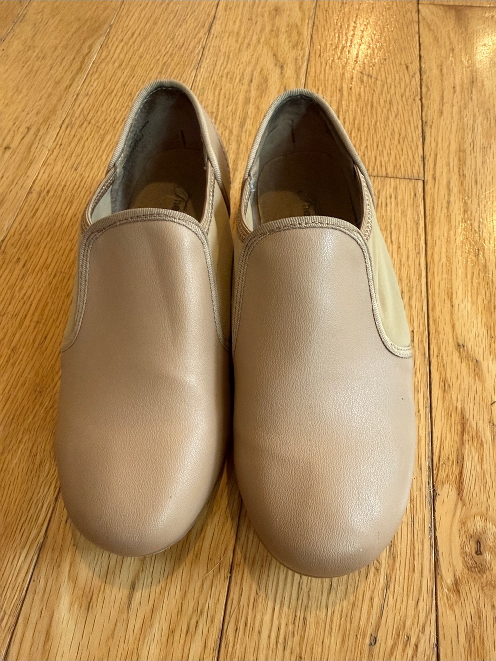 Kids Slip-On Tap Shoes in Beige